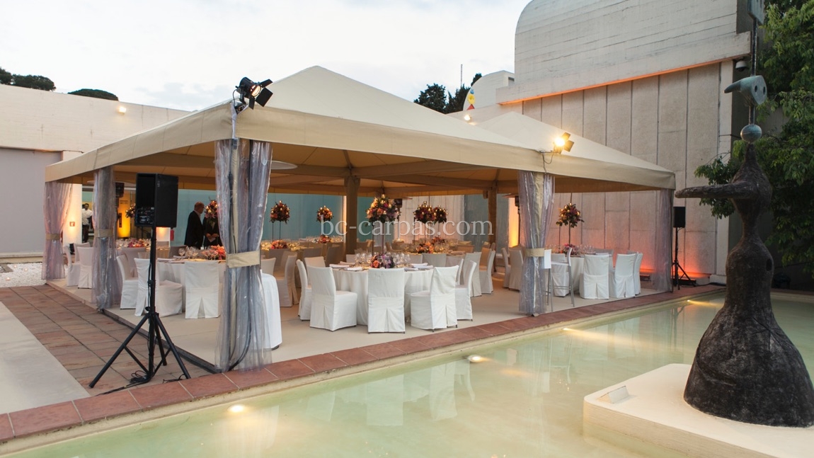 Sand colored marquee hire
